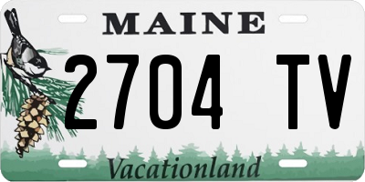 ME license plate 2704TV