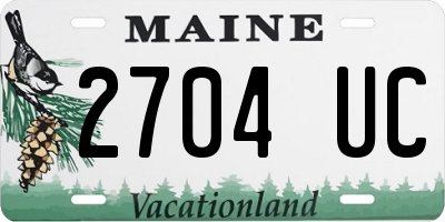ME license plate 2704UC