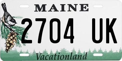 ME license plate 2704UK