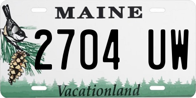 ME license plate 2704UW