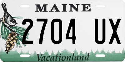 ME license plate 2704UX