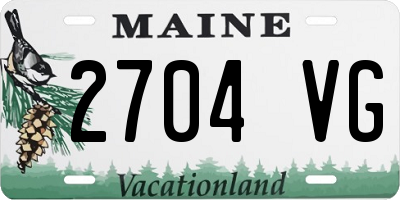 ME license plate 2704VG