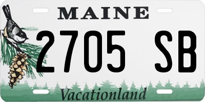 ME license plate 2705SB