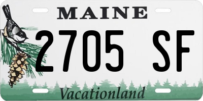 ME license plate 2705SF