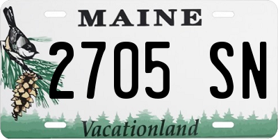 ME license plate 2705SN