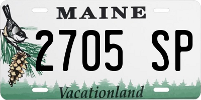 ME license plate 2705SP