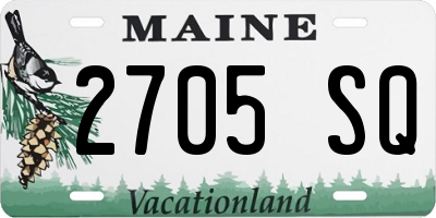 ME license plate 2705SQ