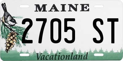 ME license plate 2705ST