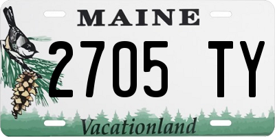ME license plate 2705TY