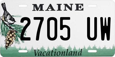 ME license plate 2705UW