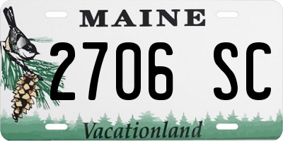 ME license plate 2706SC