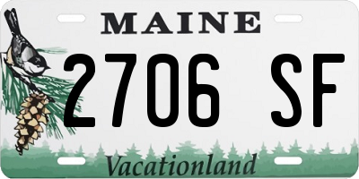 ME license plate 2706SF