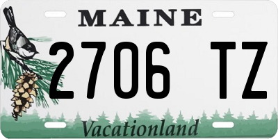 ME license plate 2706TZ