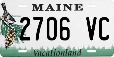 ME license plate 2706VC