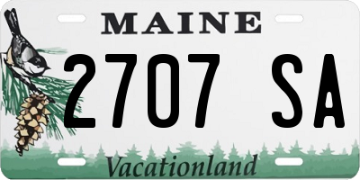 ME license plate 2707SA