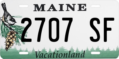 ME license plate 2707SF