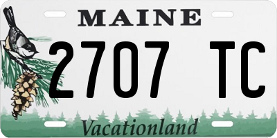 ME license plate 2707TC