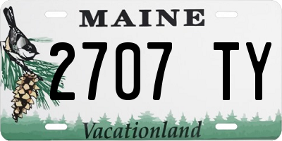 ME license plate 2707TY