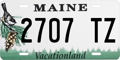 ME license plate 2707TZ
