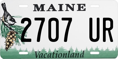 ME license plate 2707UR