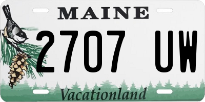 ME license plate 2707UW