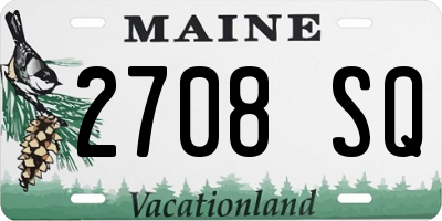 ME license plate 2708SQ