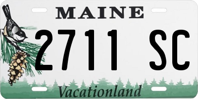 ME license plate 2711SC