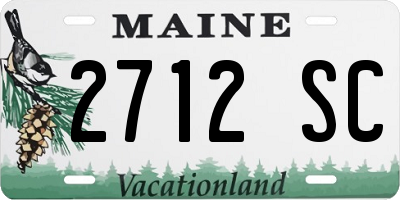ME license plate 2712SC