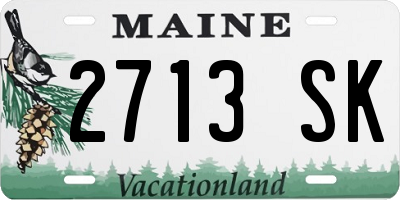 ME license plate 2713SK