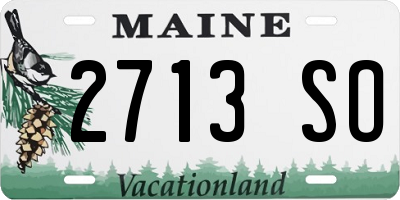 ME license plate 2713SO