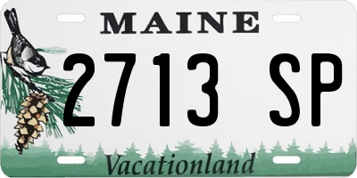 ME license plate 2713SP