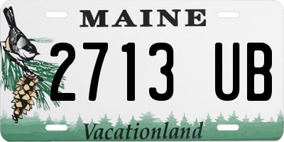 ME license plate 2713UB