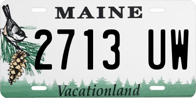 ME license plate 2713UW