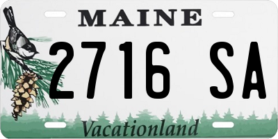 ME license plate 2716SA