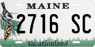 ME license plate 2716SC