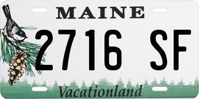 ME license plate 2716SF