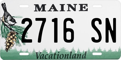 ME license plate 2716SN