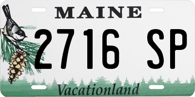 ME license plate 2716SP
