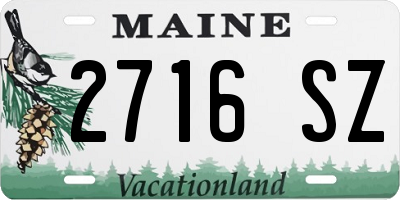 ME license plate 2716SZ