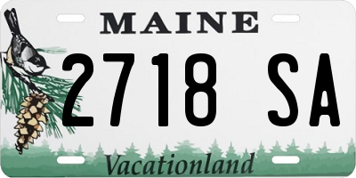 ME license plate 2718SA