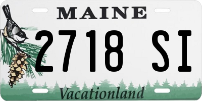 ME license plate 2718SI