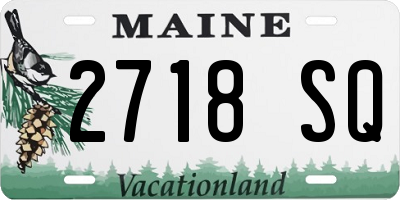 ME license plate 2718SQ