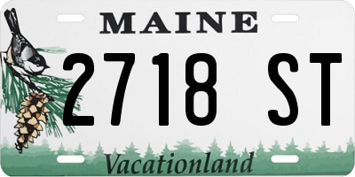 ME license plate 2718ST