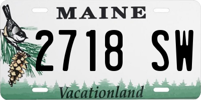 ME license plate 2718SW