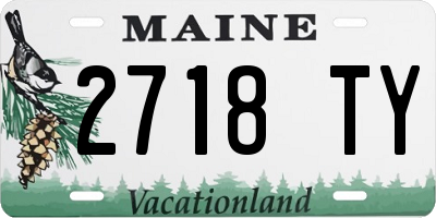 ME license plate 2718TY