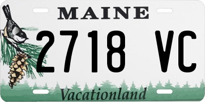 ME license plate 2718VC
