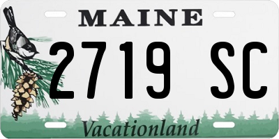 ME license plate 2719SC