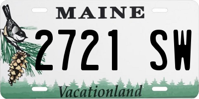 ME license plate 2721SW