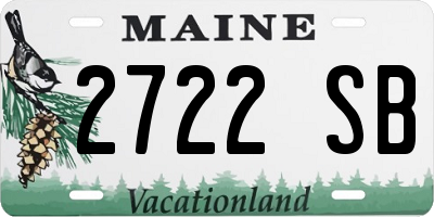 ME license plate 2722SB