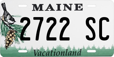 ME license plate 2722SC